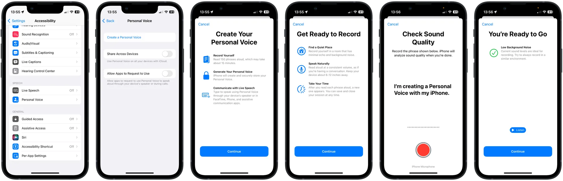 Creating a Personal Voice with iOS 17