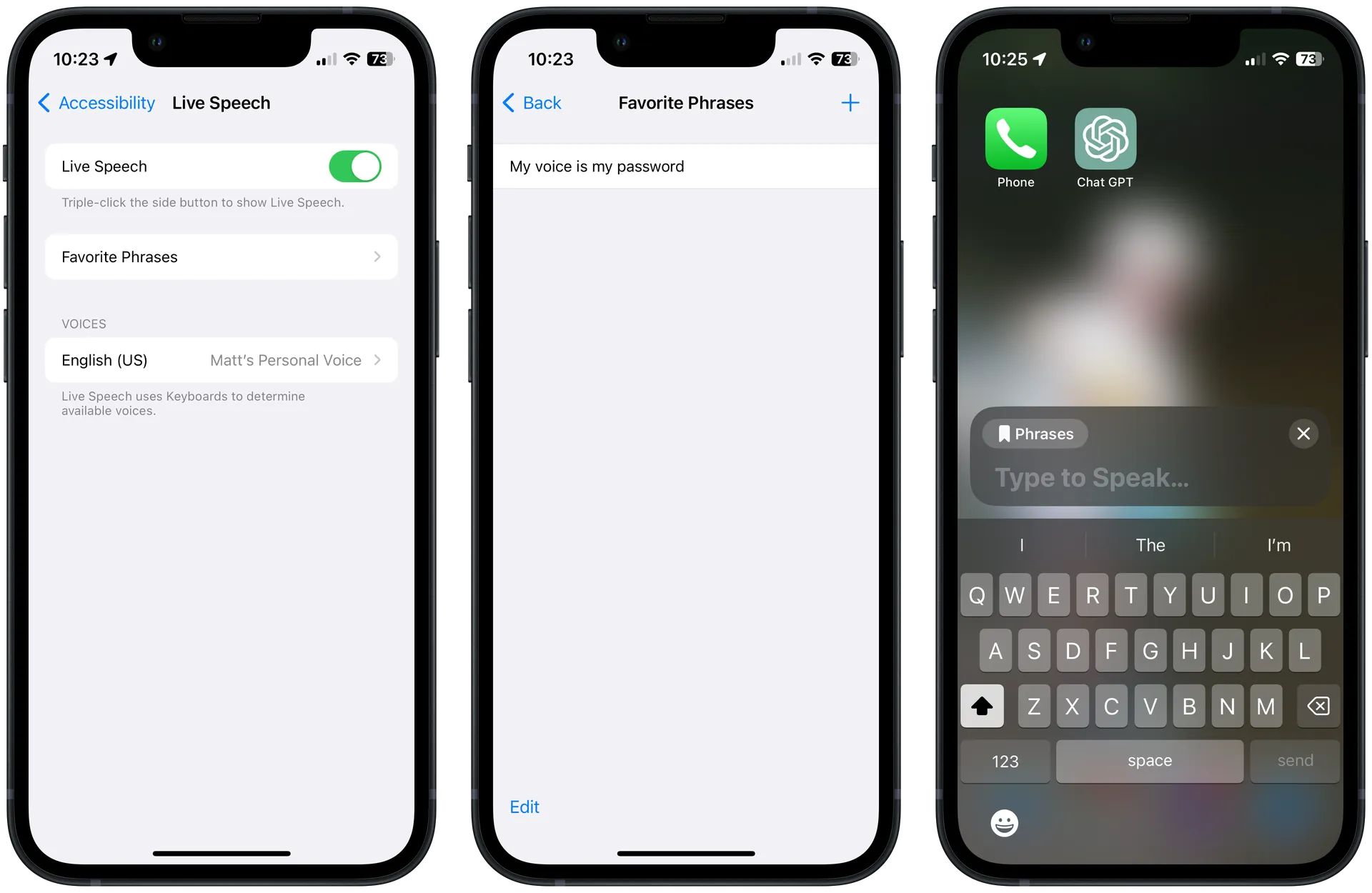 Enabling your personal Voice to be used by Live Speech