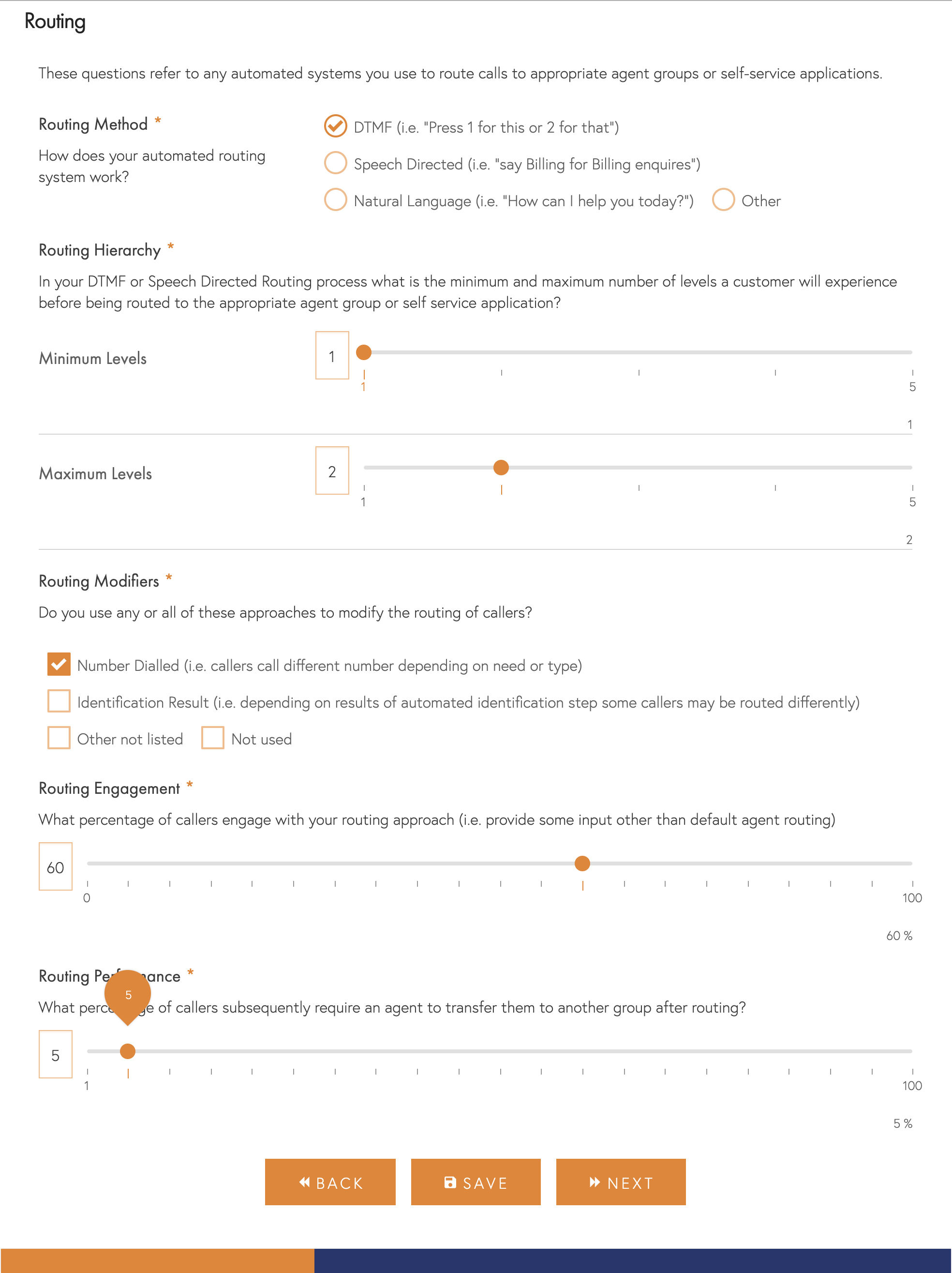 Routing Questions Screenshot