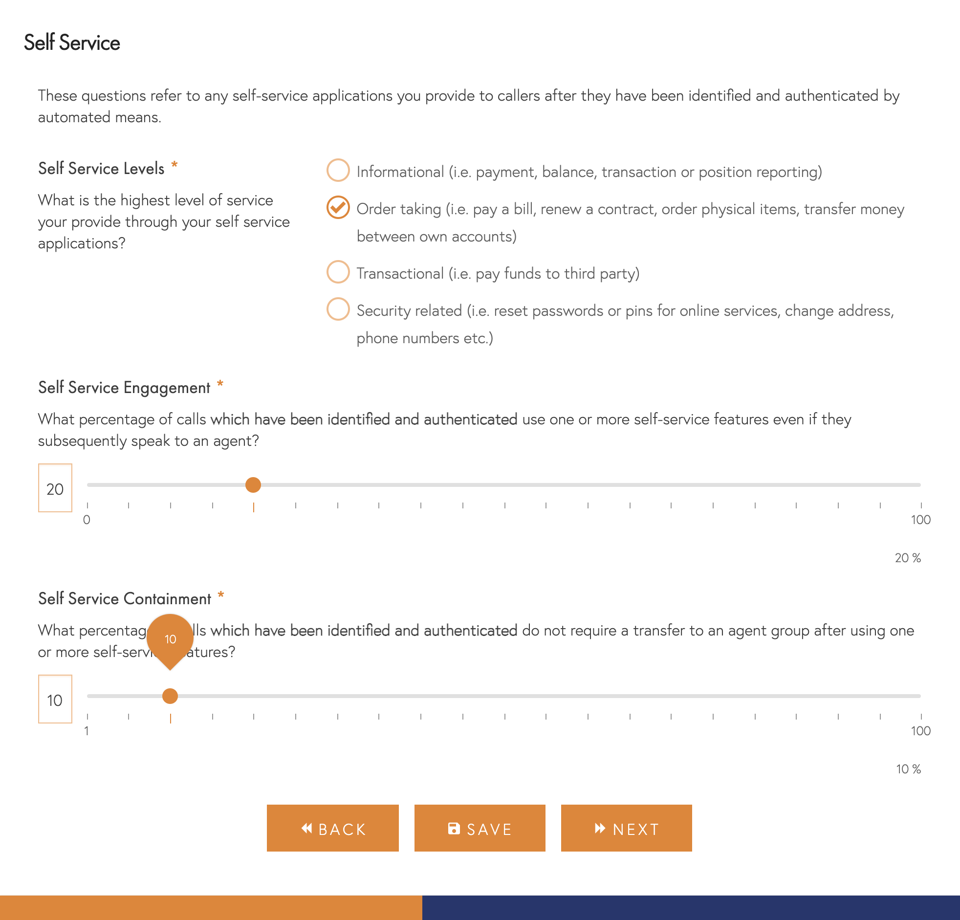 Self-service Questions Screenshot